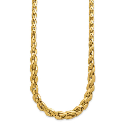14K Yellow Gold Polished Graduated Fancy Link 18In Necklace