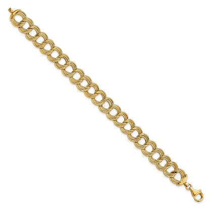 7.5 Inch 14K Polished Fancy Triple Link Bracelet