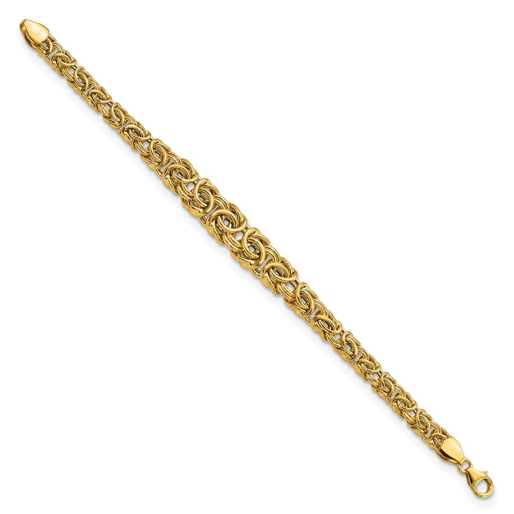 7.25 Inch 14K Graduated Byzantine Bracelet