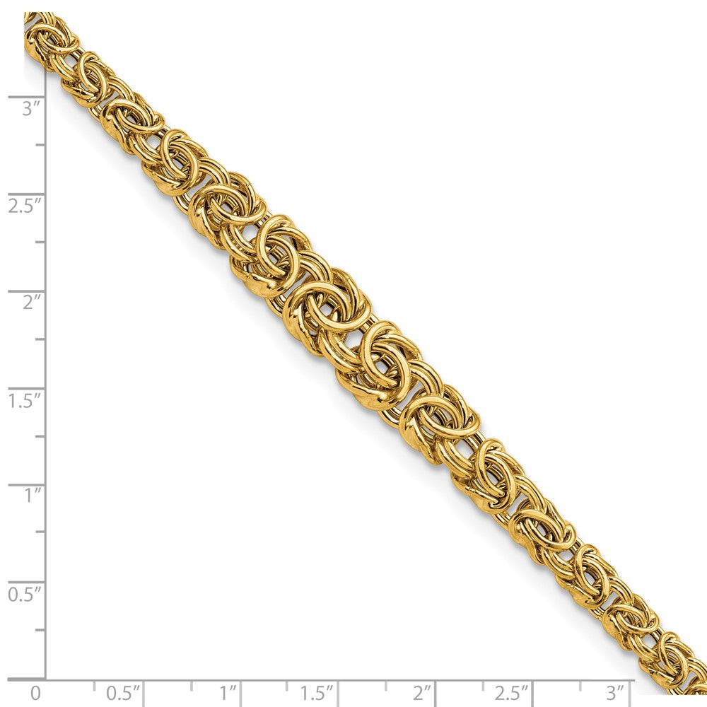 7.25 Inch 14K Graduated Byzantine Bracelet