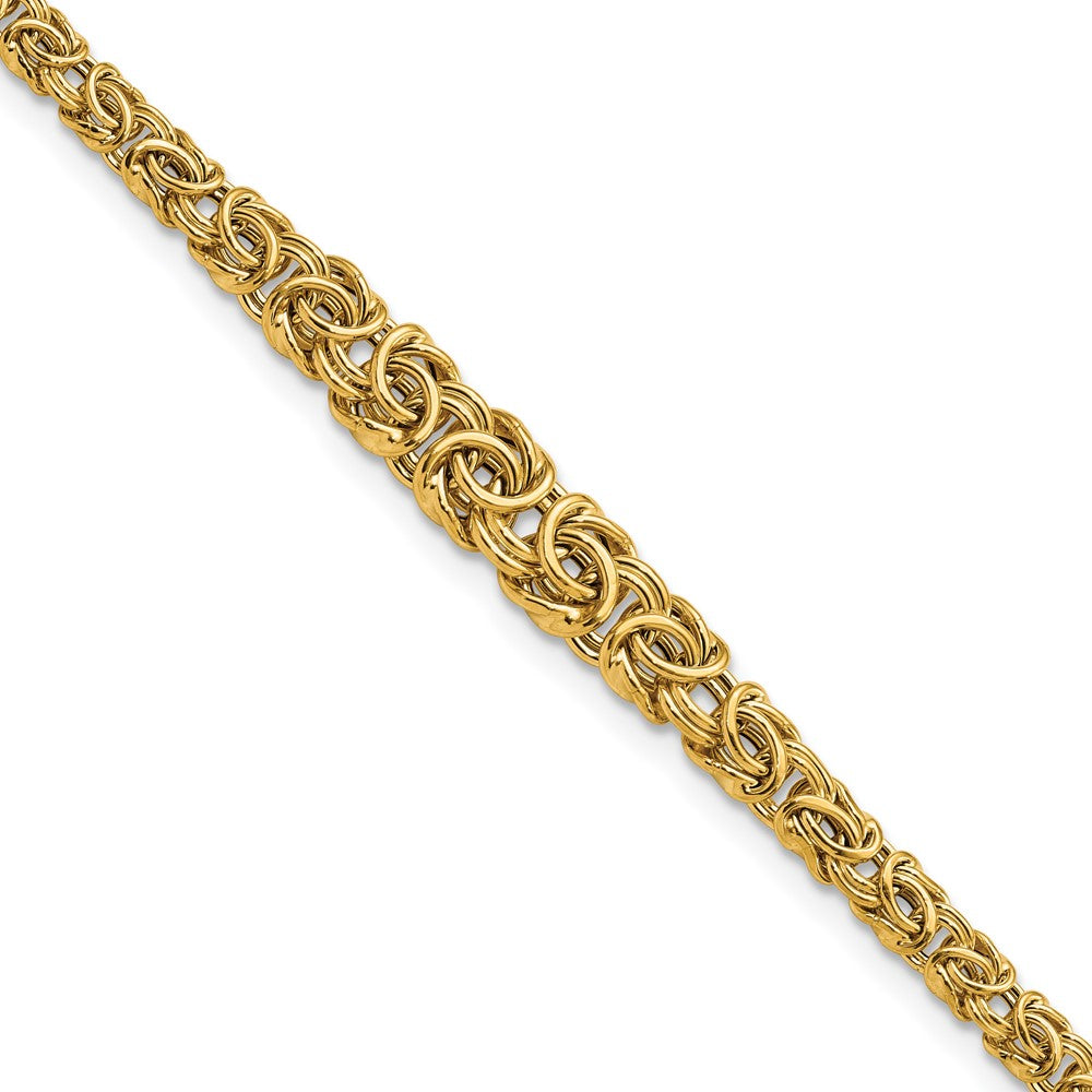 7.25 Inch 14K Graduated Byzantine Bracelet
