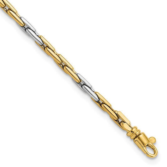 7.5 Inch 14K Two-Tone Polished Fancy Link Bracelet