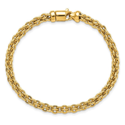 7.5 Inch 14K Polished Fancy Link Bracelet