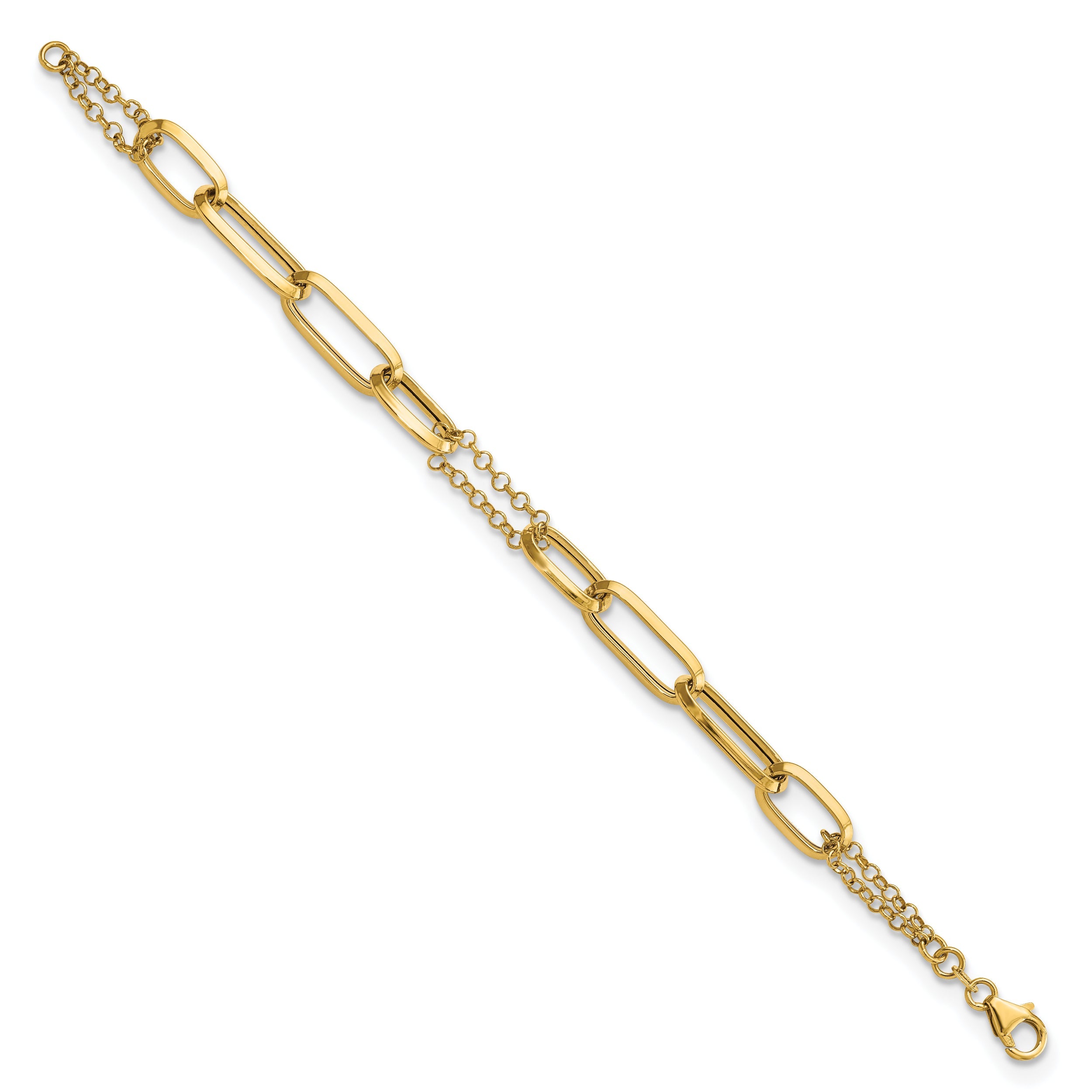 7 Inch 14K Polished Multi Link 7In Bracelet