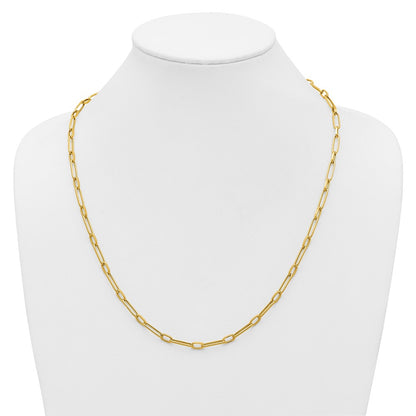 14K Yellow Gold Polished Fancy Oval Link Necklace