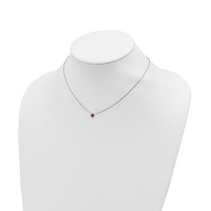 14K Yellow Gold Polished Enameled Small Ladybug 16.5In Necklace