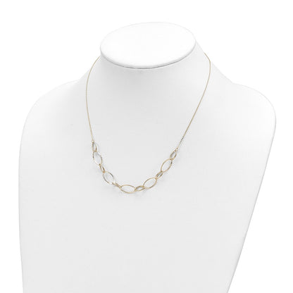 14K Yellow Gold Polished D/C Oval Link Necklace