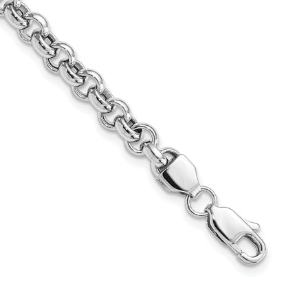 7.5 Inch 14K White Gold 7.5In 4.75mm Polished Fancy Rolo Link Bracelet