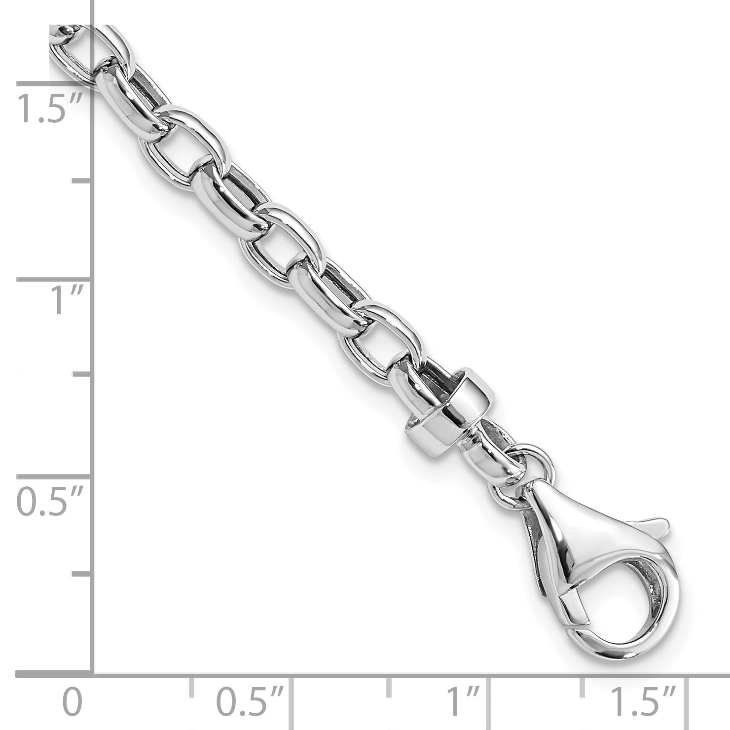 7.5 Inch 14K White Gold 7.5In 4.75mm Polished Fancy Bracelet