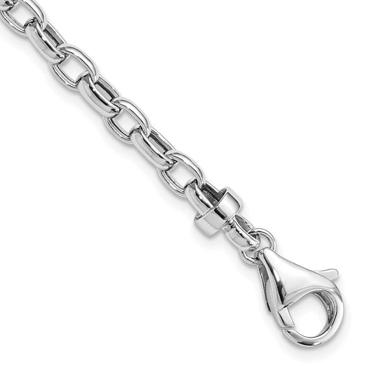 7.5 Inch 14K White Gold 7.5In 4.75mm Polished Fancy Bracelet