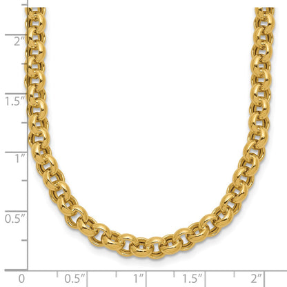 14K Yellow Gold 18In 5mm Polished Fancy Rolo Link Necklace