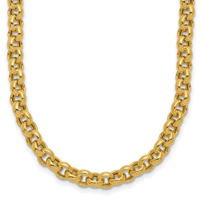 14K Yellow Gold 18In 5mm Polished Fancy Rolo Link Necklace