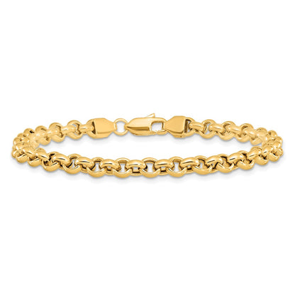 8.5 Inch 14K 8.5In 5mm Polished Fancy Rolo Link Bracelet