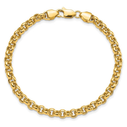 8.5 Inch 14K 8.5In 5mm Polished Fancy Rolo Link Bracelet