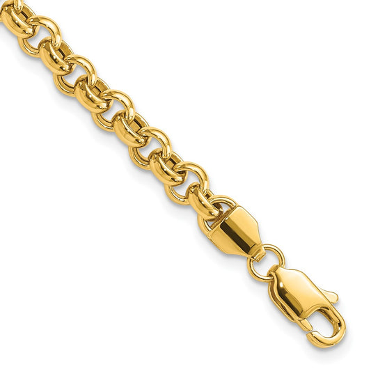 8.5 Inch 14K 8.5In 5mm Polished Fancy Rolo Link Bracelet