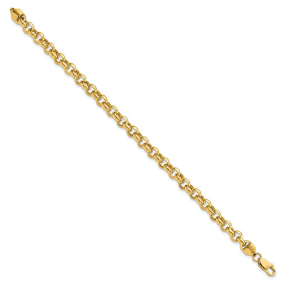 7.5 Inch 14K 7.5In 6.25mm Polished Fancy Rolo Link Bracelet