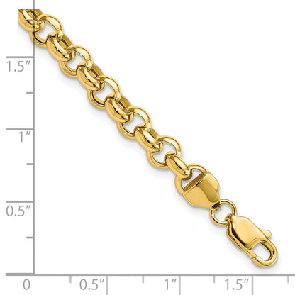 7.5 Inch 14K 7.5In 6.25mm Polished Fancy Rolo Link Bracelet