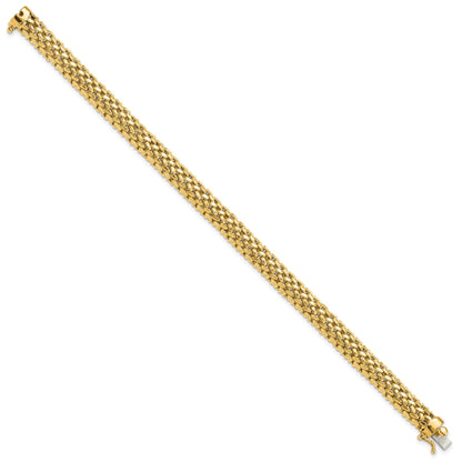 7.25 Inch 14K 7.25In 6.75mm Polished Mesh Bracelet