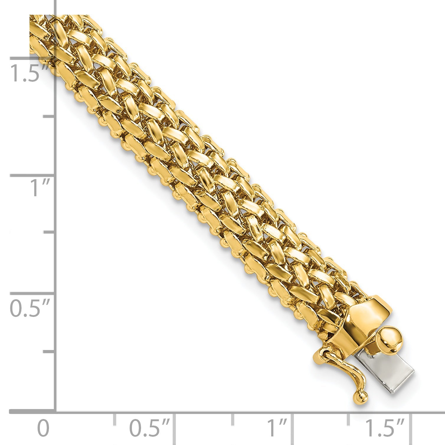 7.25 Inch 14K 7.25In 6.75mm Polished Mesh Bracelet