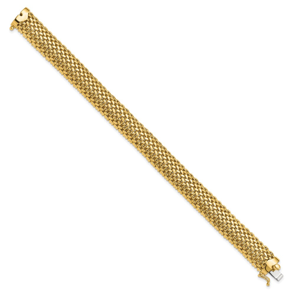 7.25 Inch 14K 7.25In 12.5mm Polished Mesh Bracelet