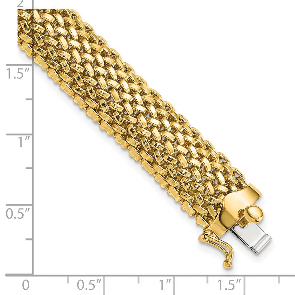7.25 Inch 14K 7.25In 12.5mm Polished Mesh Bracelet