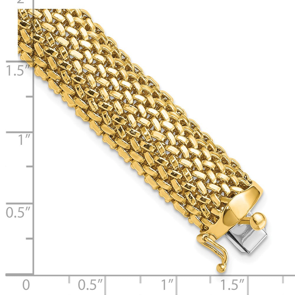 7.25 Inch 14K 7.25In 13.75mm Polished Mesh Bracelet
