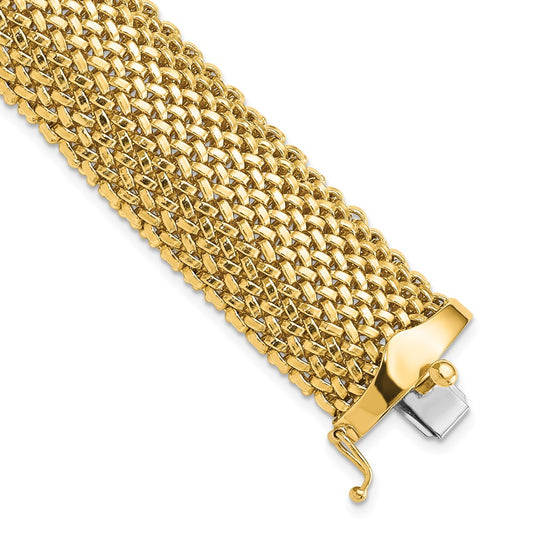 7.25 Inch 14K 7.25In 18.75mm Polished Mesh Bracelet