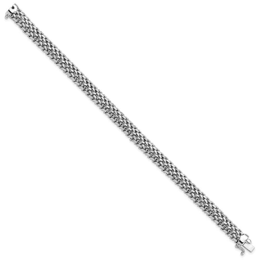 7.25 Inch 14K White Gold 7.25In 7mm Polished Mesh Bracelet