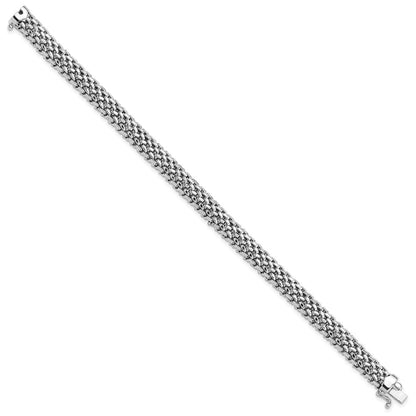 7.25 Inch 14K White Gold 7.25In 7mm Polished Mesh Bracelet