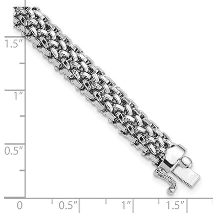7.25 Inch 14K White Gold 7.25In 7mm Polished Mesh Bracelet