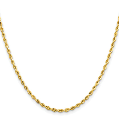 14K Yellow Gold 20 Inch 2.55mm Silky Quintuple Rope With Fancy Lobster Clasp Chain Necklace