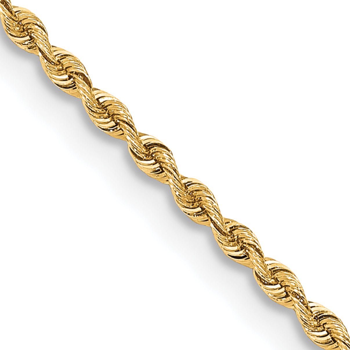 14K Yellow Gold 20 Inch 2.55mm Silky Quintuple Rope With Fancy Lobster Clasp Chain Necklace