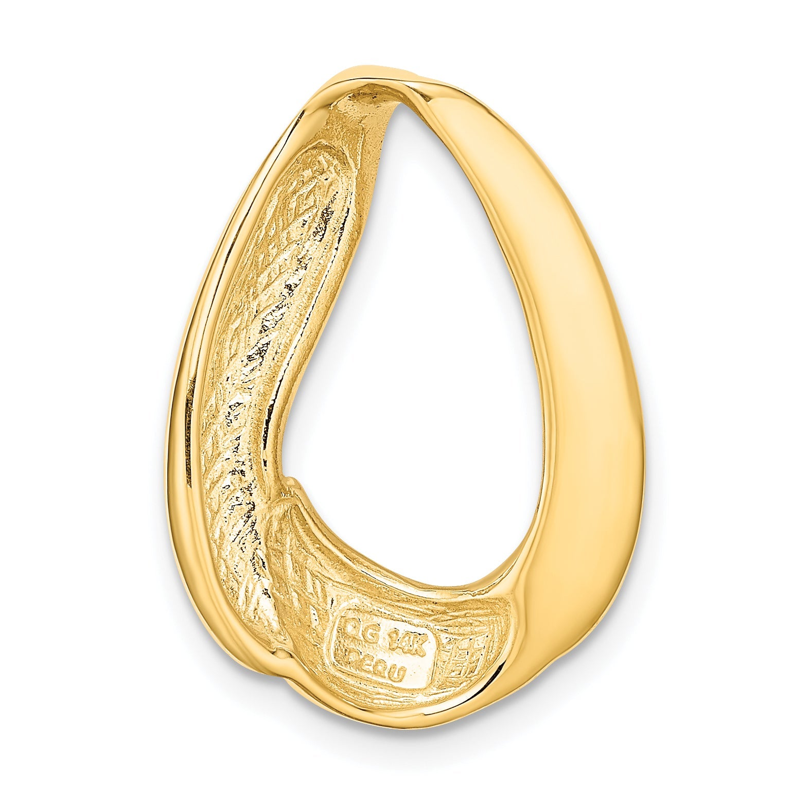 14K Yellow Gold Oval Slide