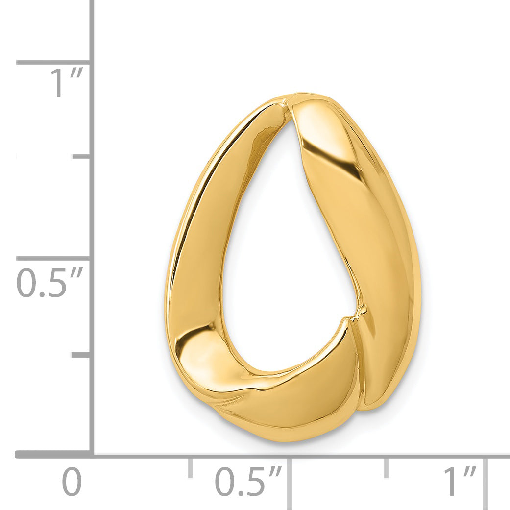 14K Yellow Gold Oval Slide