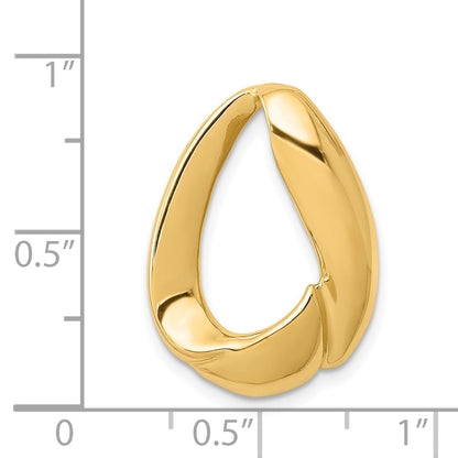 14K Yellow Gold Oval Slide
