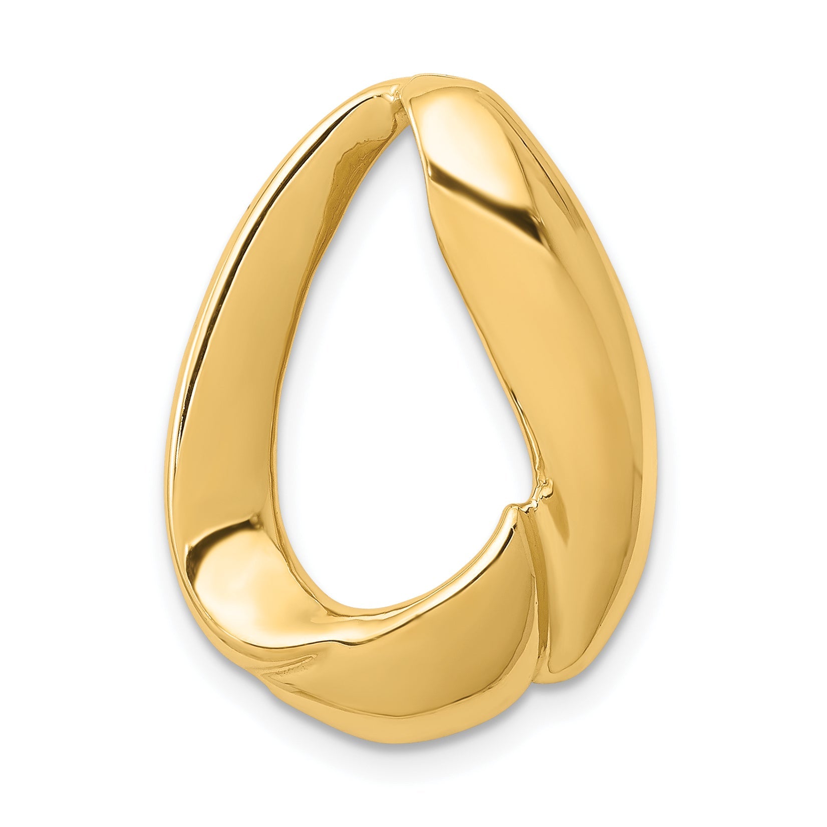 14K Yellow Gold Oval Slide