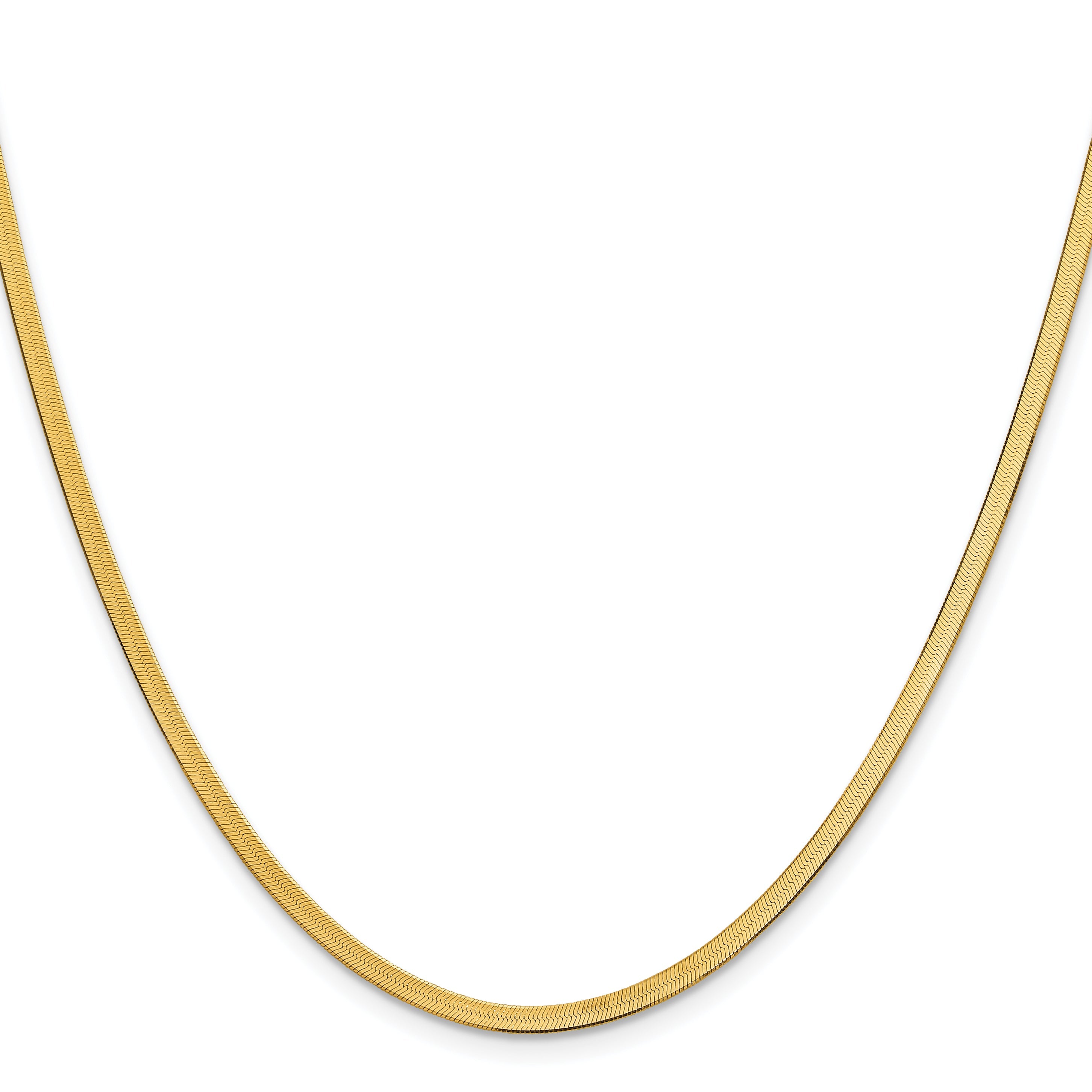 24 Inch 14K Yellow Gold 2.5mm Silky Herringbone Chain Necklace