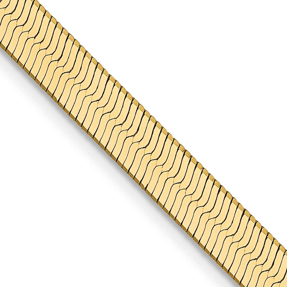 14K Yellow Gold 24 Inch 4mm Silky Herringbone With Lobster Clasp Chain Necklace