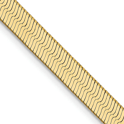 14K Yellow Gold 24 Inch 4mm Silky Herringbone With Lobster Clasp Chain Necklace