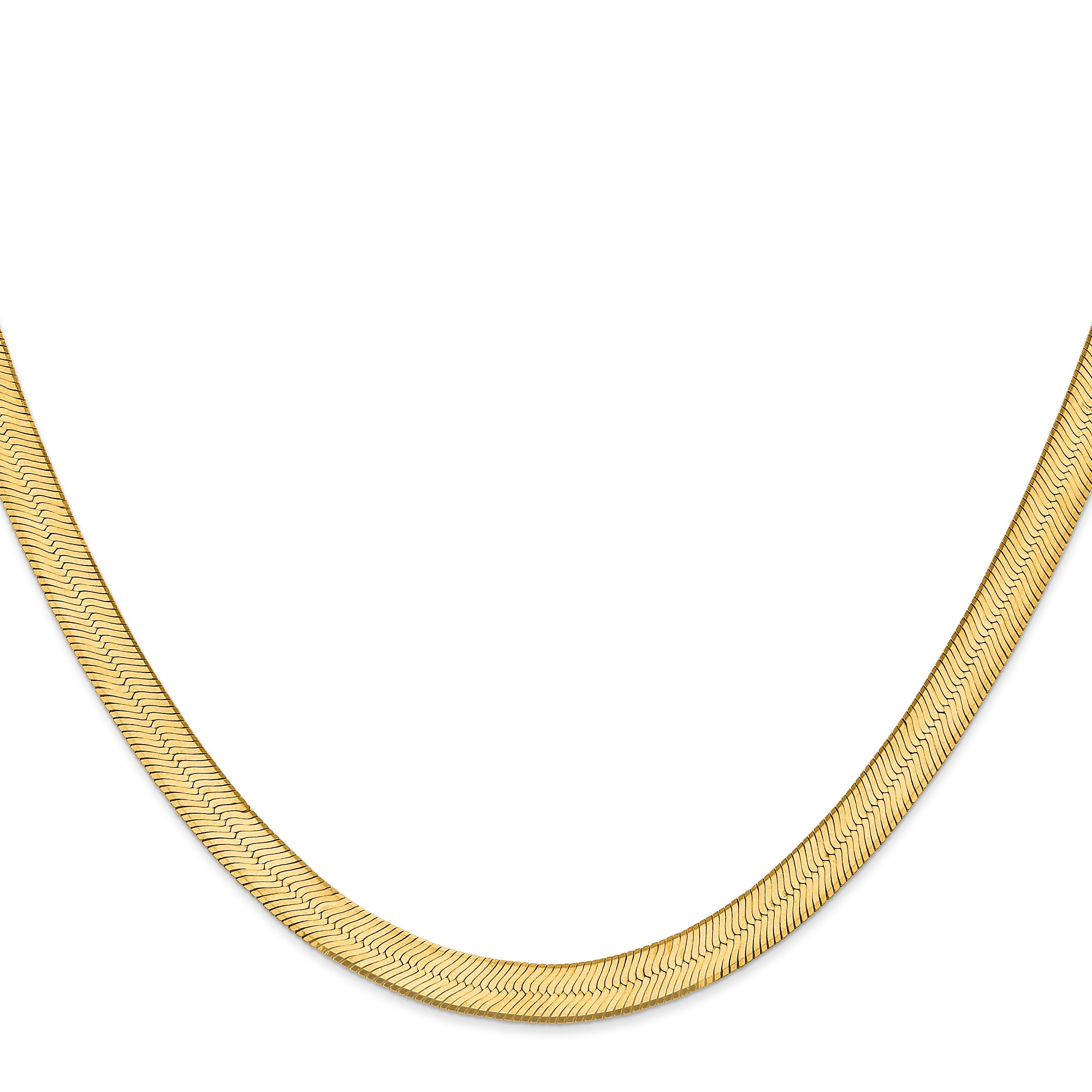 22 Inch 14K 6.5mm Silky Herringbone Chain