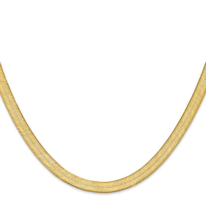 22 Inch 14K 6.5mm Silky Herringbone Chain
