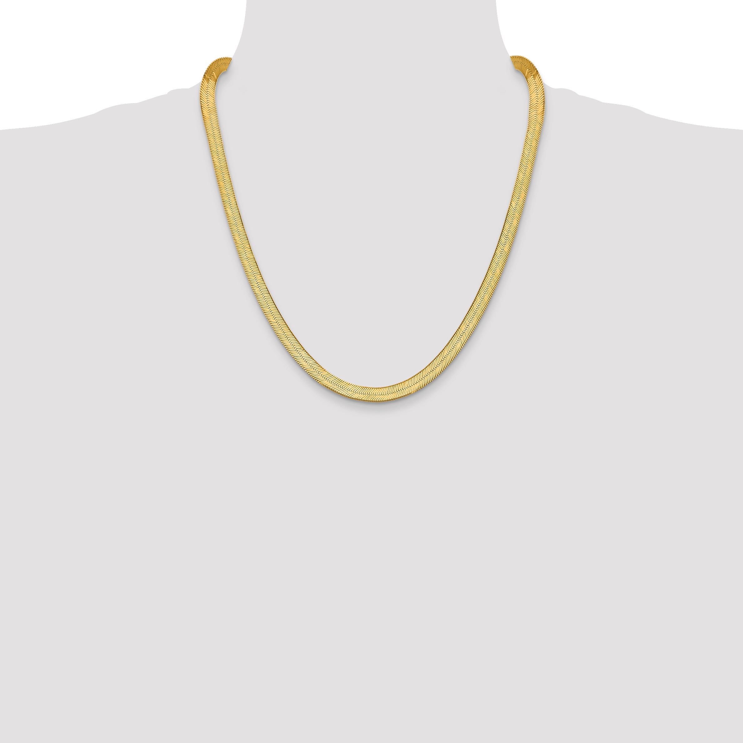 22 Inch 14K 6.5mm Silky Herringbone Chain