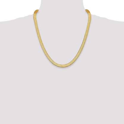 22 Inch 14K 6.5mm Silky Herringbone Chain