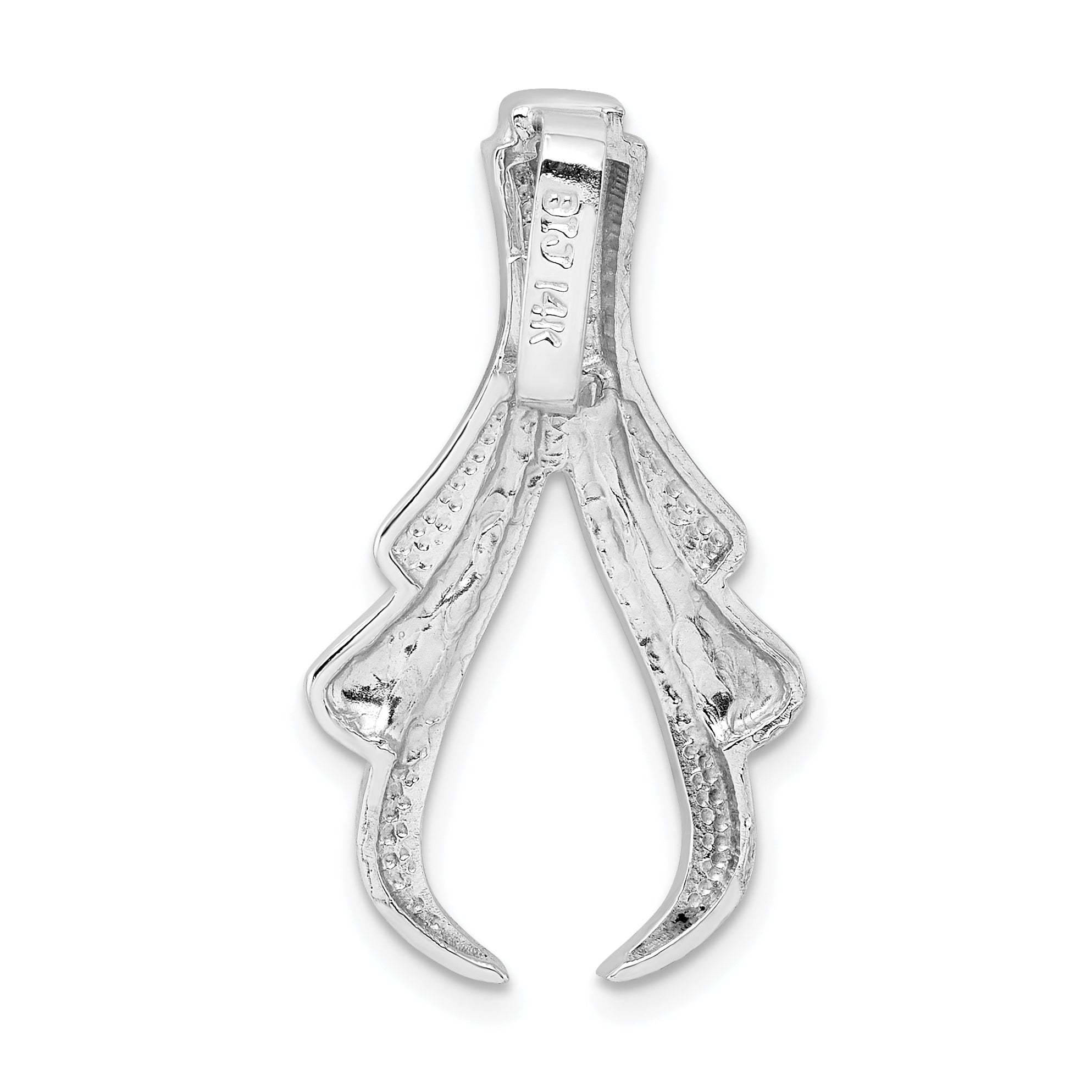 14K White Gold Fits 6mm Reg, 8mm Fancy Omega Slide