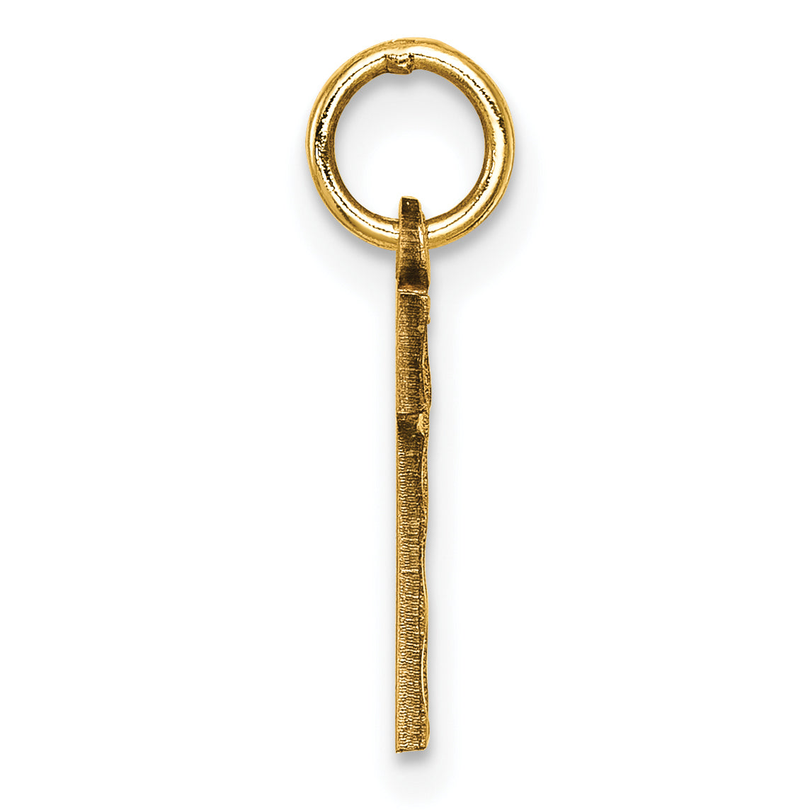 14K Yellow Gold Small Brushed Diamond-Cut Number 1 Charm