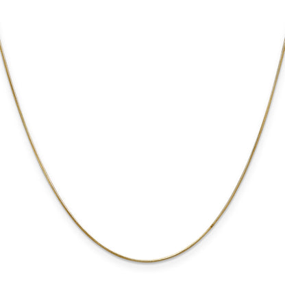14K Yellow Gold 22 Inch .65mm Round Snake With Lobster Clasp Chain Necklace