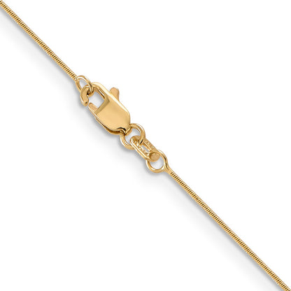14K Yellow Gold 24 Inch .65mm Round Snake With Lobster Clasp Chain Necklace