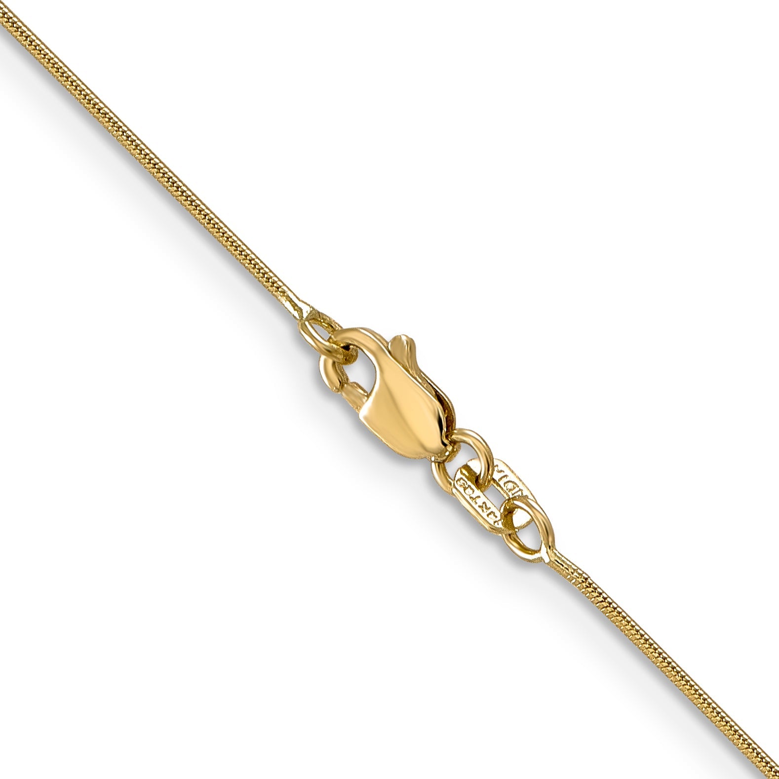 14K Yellow Gold 20 Inch .8mm Round Snake With Lobster Clasp Chain Necklace