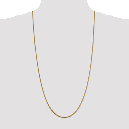 14K Yellow Gold 30 Inch 1.85mm Round Snake Lobster Clasp Chain