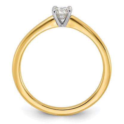 14k Two-tone 1/4 Ct. Lab Grown Diamond VS/SI+ G+ Round Solitaire Engagement Ring
